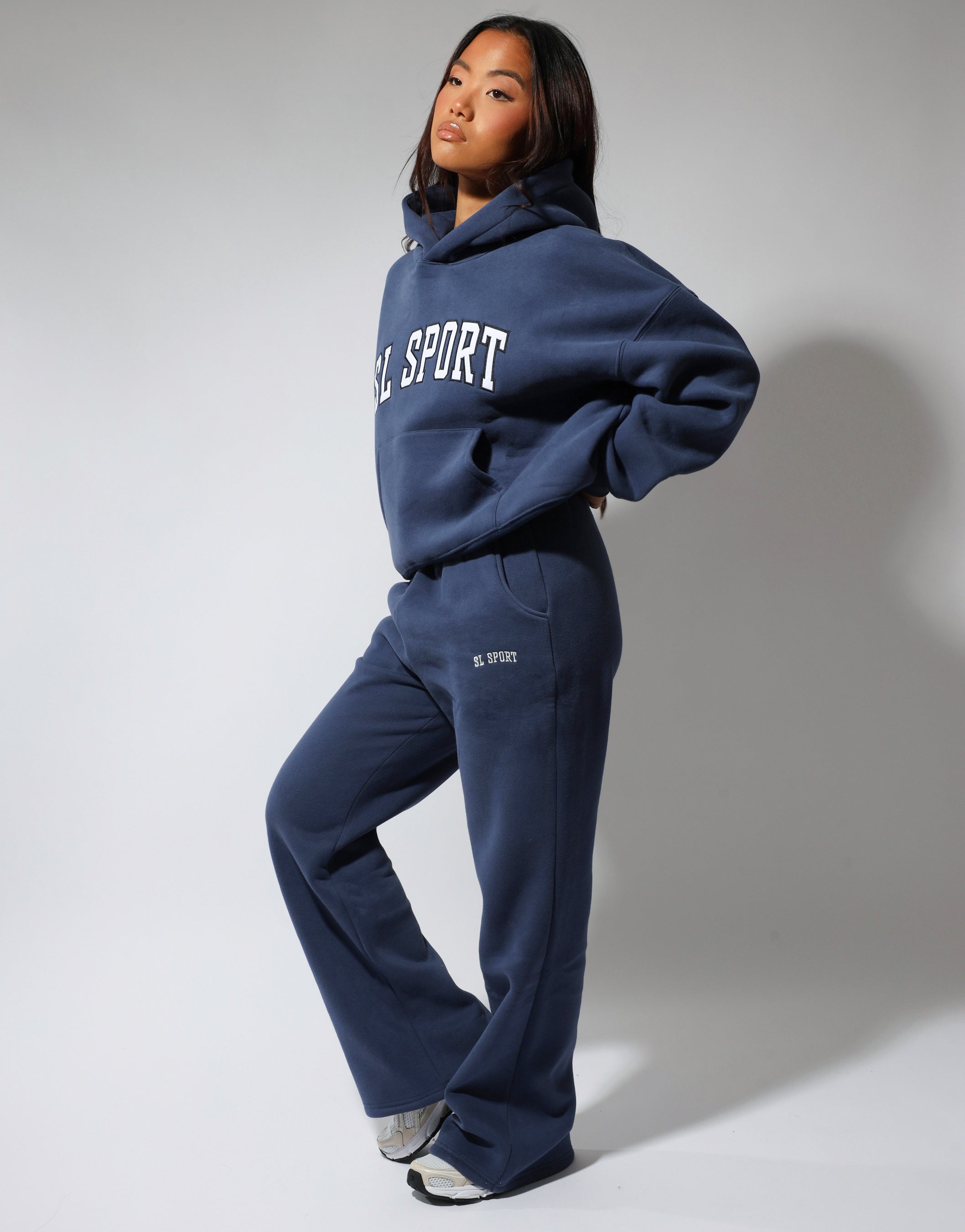 Colby Simmi Studios SL Sport Flared Joggers in vintage blue