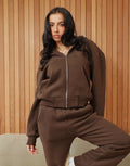 Maui Simmi Studios Essentials Zip Hoodie In Light  Brown