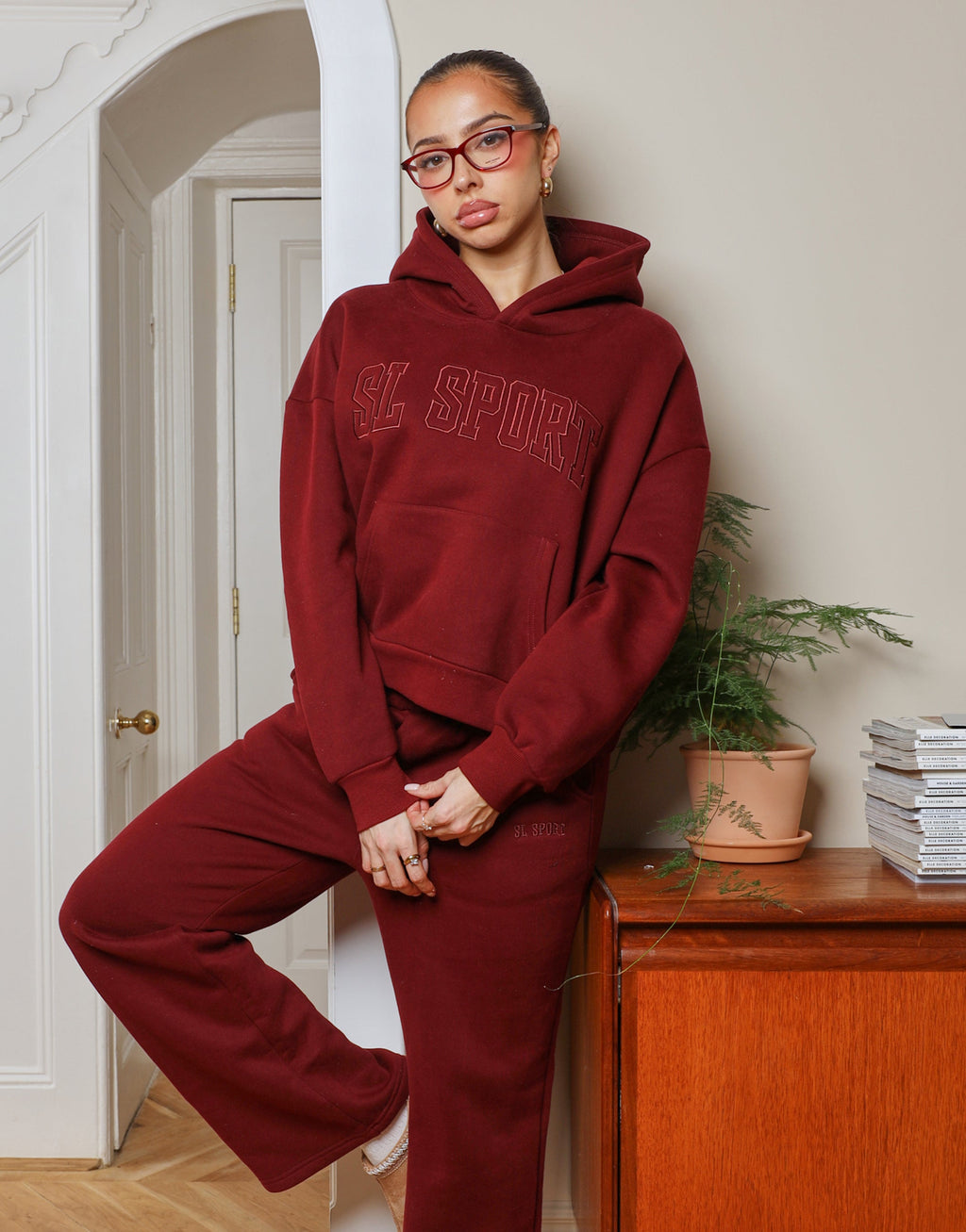 Mykonos Simmi Studios SL Sport Hoodie In Burgundy