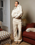 Maddie Simmi Studios Essentials Flared Joggers in Light Beige