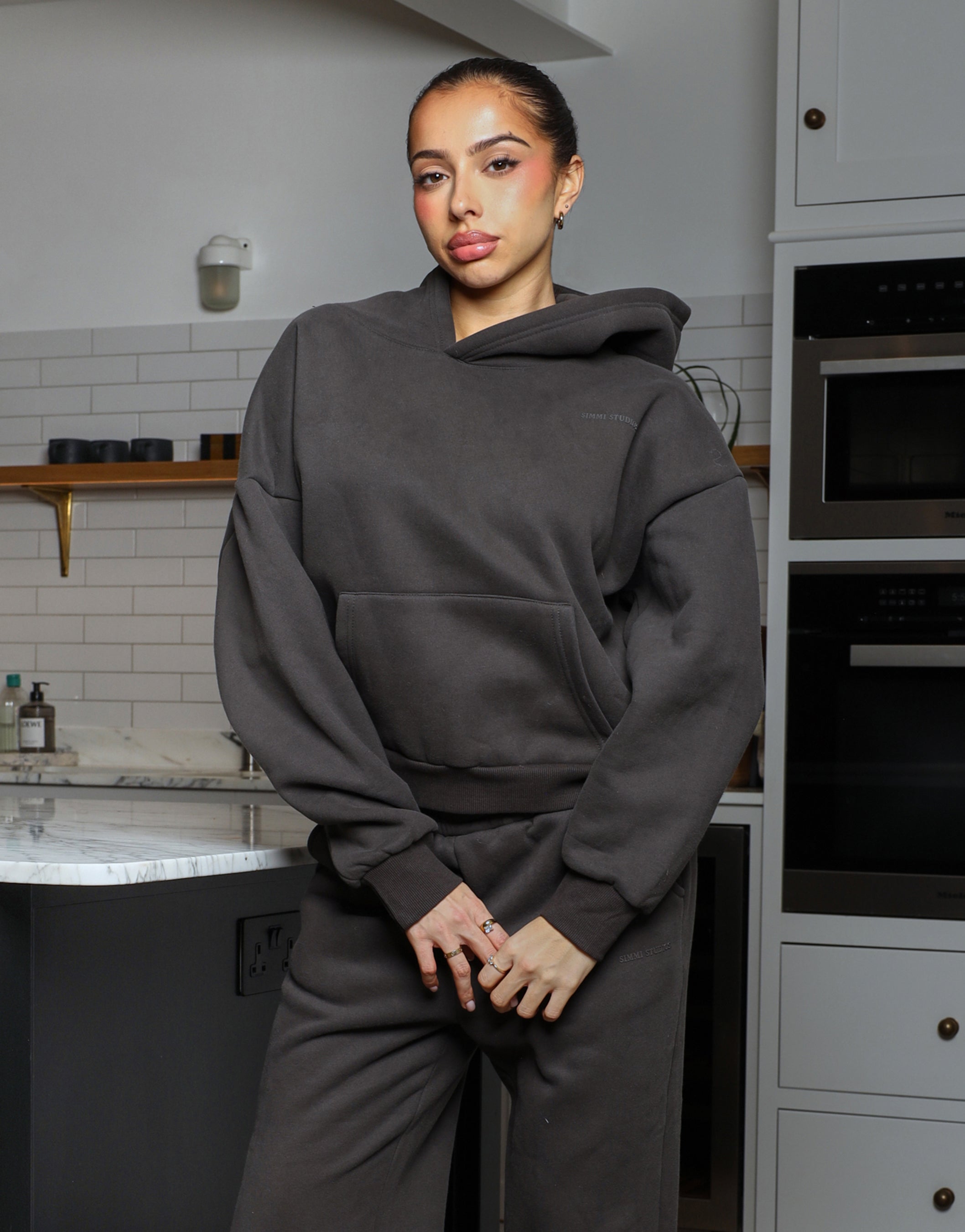 Maisy Simmi Studios Essentials Hoodie in Dark Grey