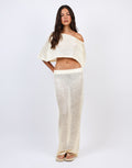 Palma sequin maxi beach Skirt in Yellow