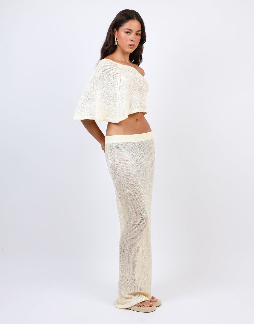 Toulon Sequin Drape Beach Top In Yellow