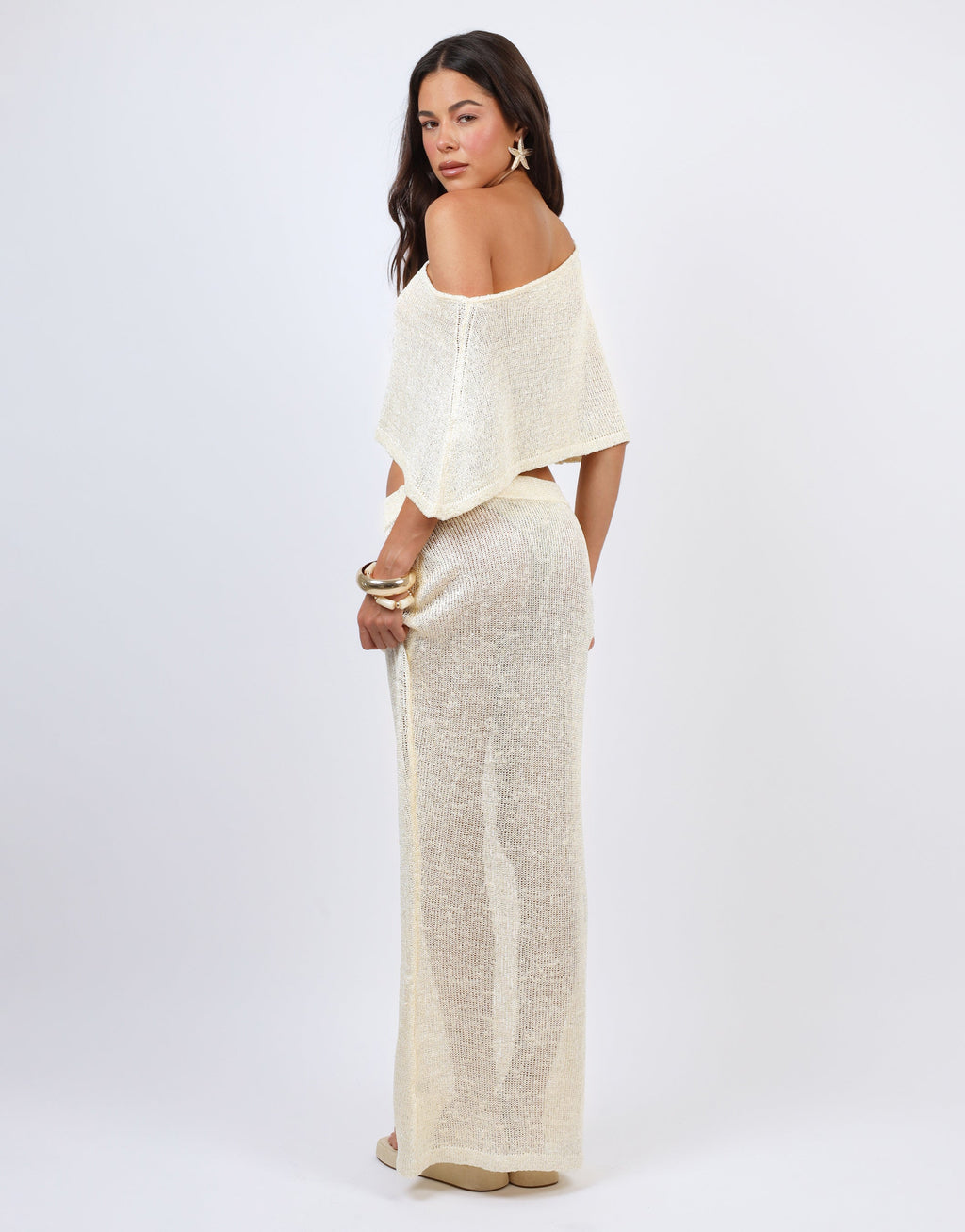 Toulon Sequin Drape Beach Top In Yellow