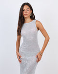 Margot Sheer sequin Beach Maxi Dress In Blue