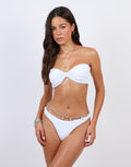 Solana Paisley Bandeau Bikini Top in White