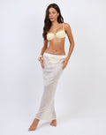 Solara Sequin Maxi Beach Skirt In Cream