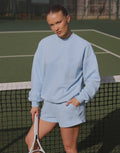 Riva Simmi Studios Embroidered Logo Shorts In Baby blue