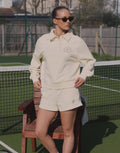 Riva Simmi Studios Embroidered Logo Shorts In Cream