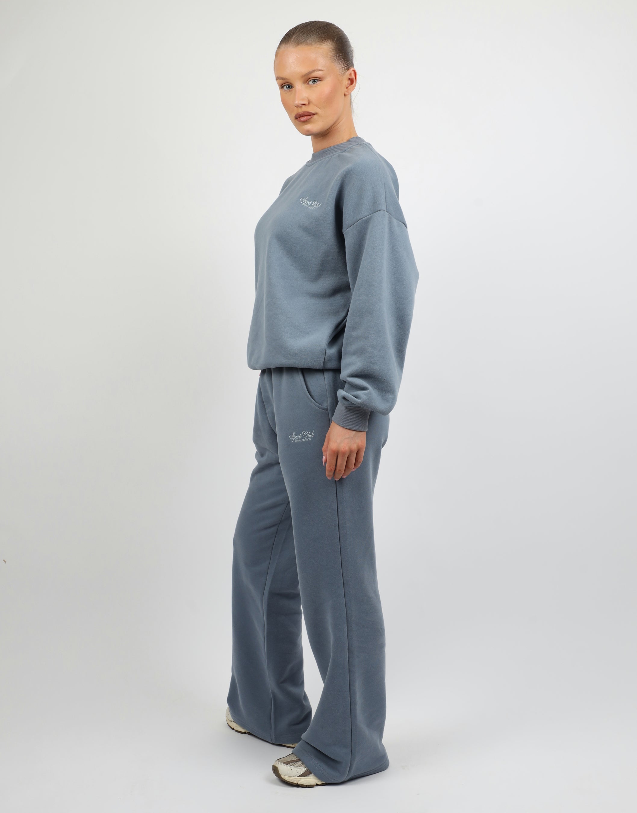 Sola Simmi Studios Embroidered Logo Joggers In Blue