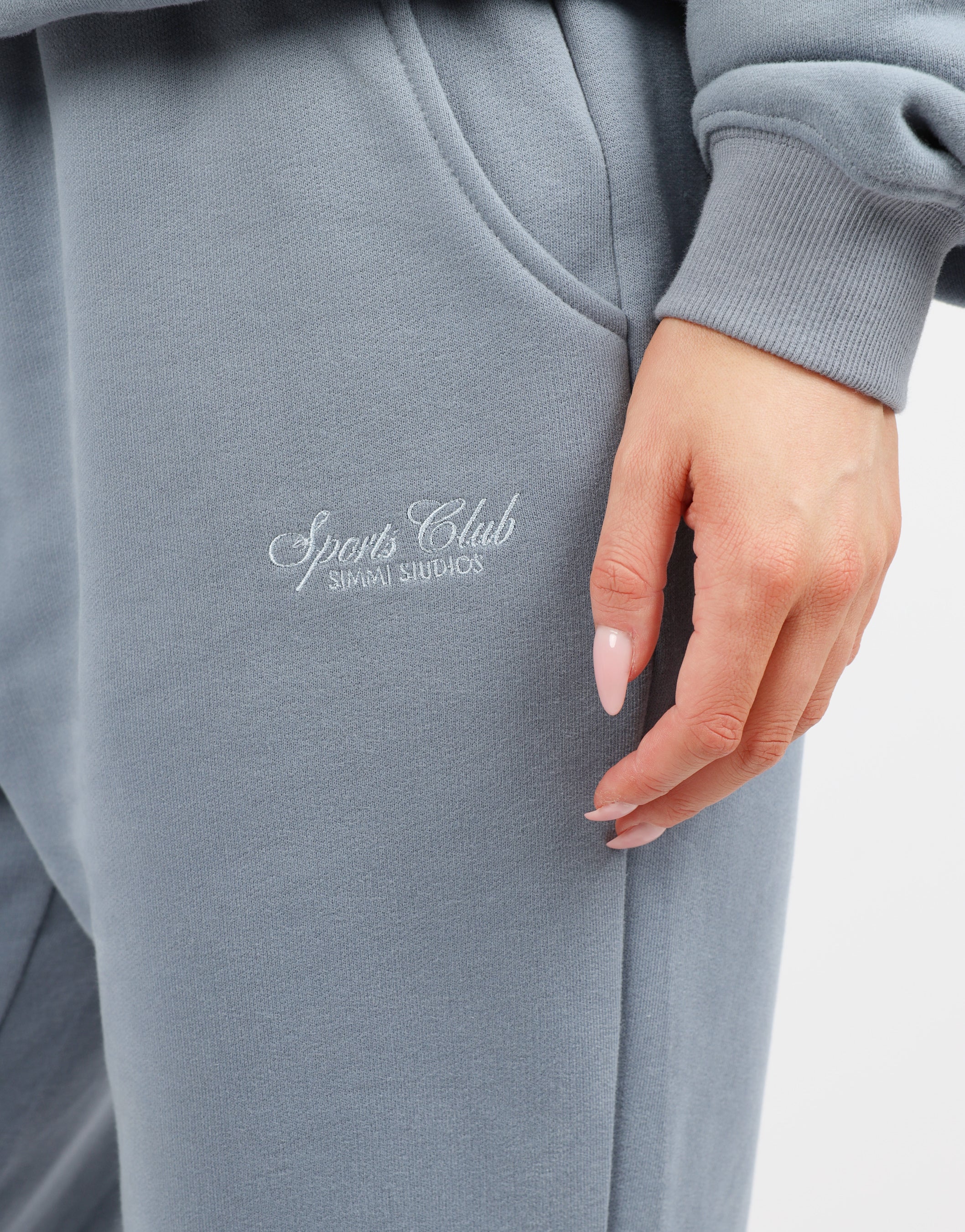 Sola Simmi Studios Embroidered Logo Joggers In Blue