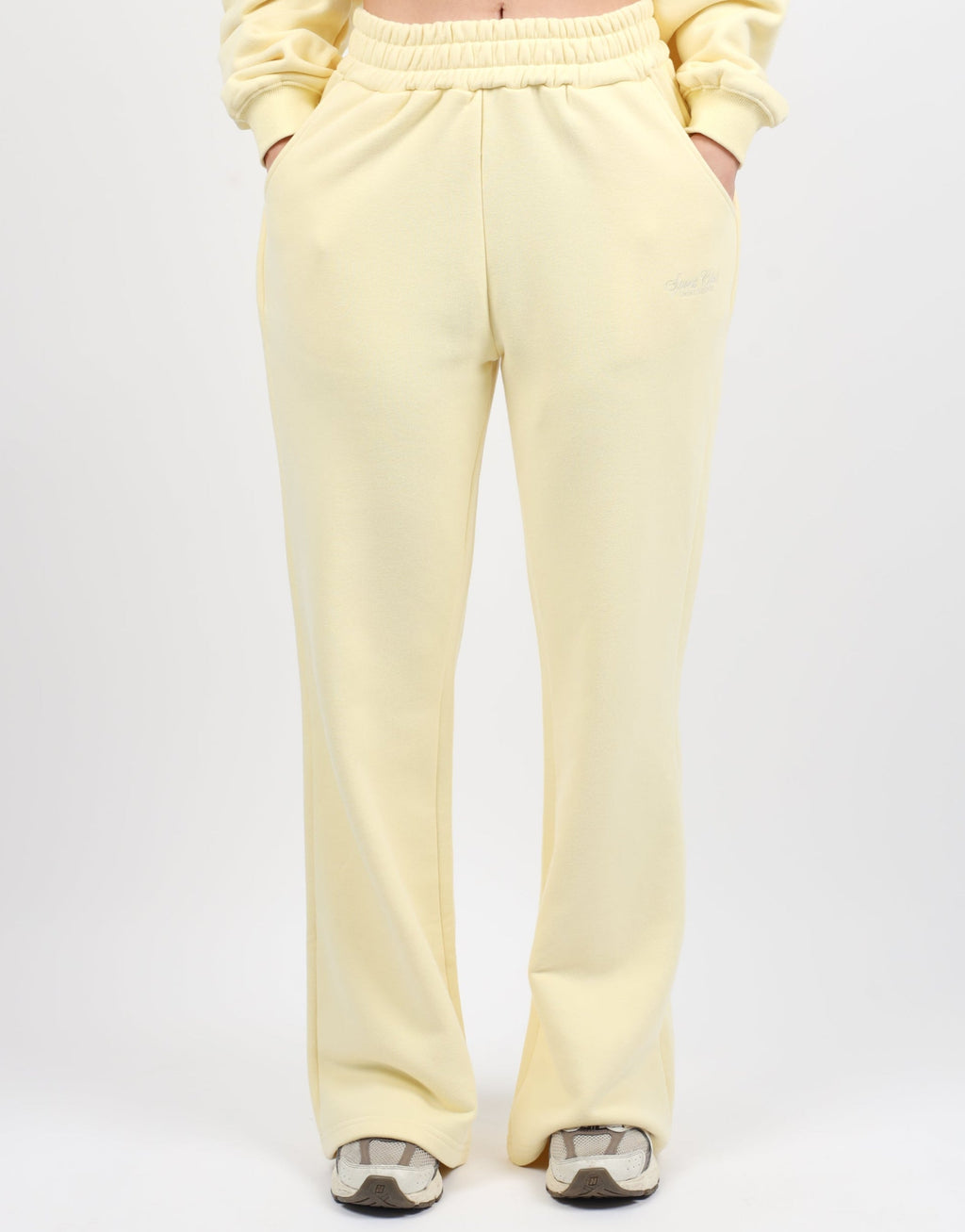 Sola Simmi Studios Embroidered Logo Joggers In Yellow