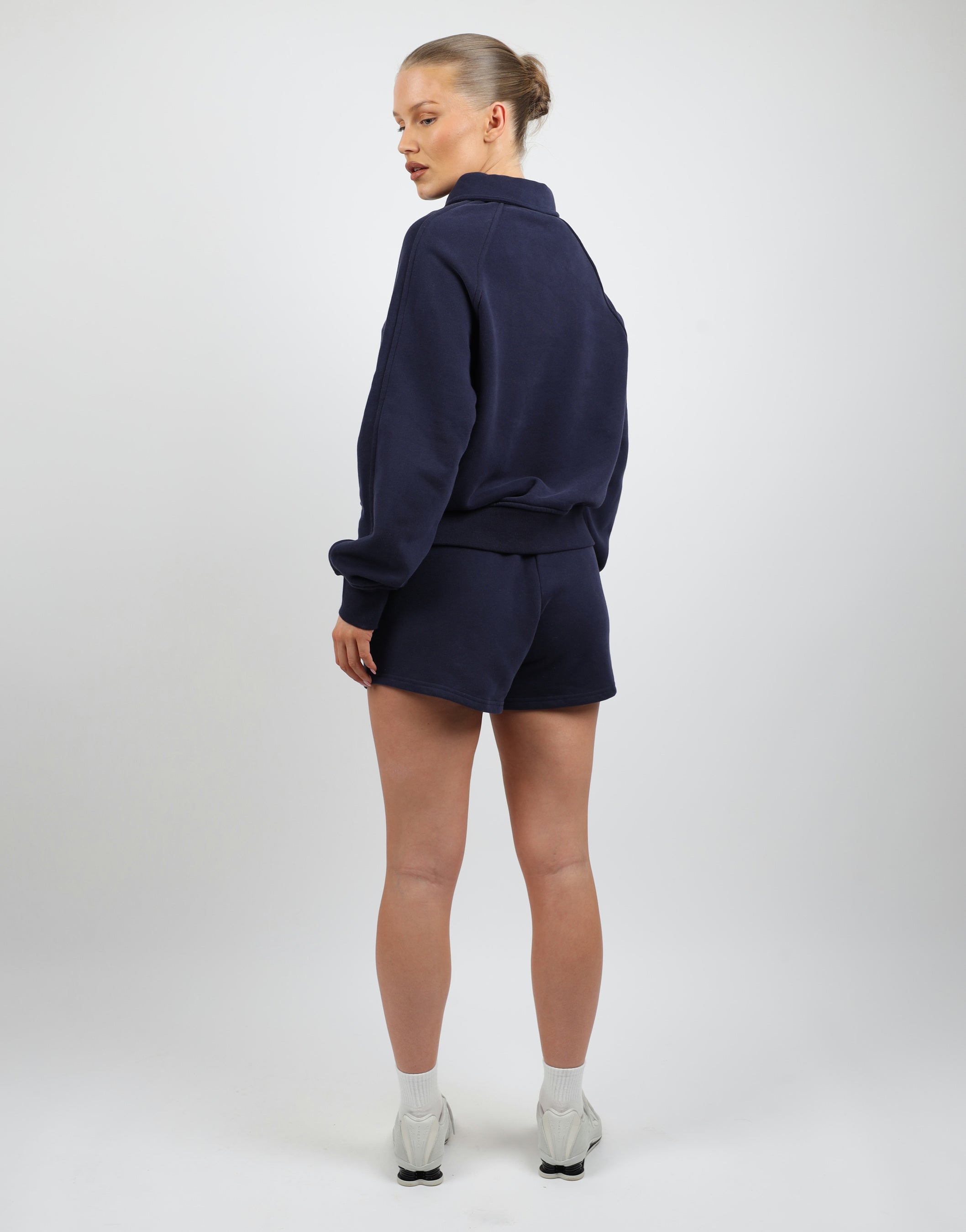 Monaco Simmi Studios Embroidered Logo Polo Sweatshirt In Navy