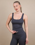 Rhea Square Neck Tank Top In Slate