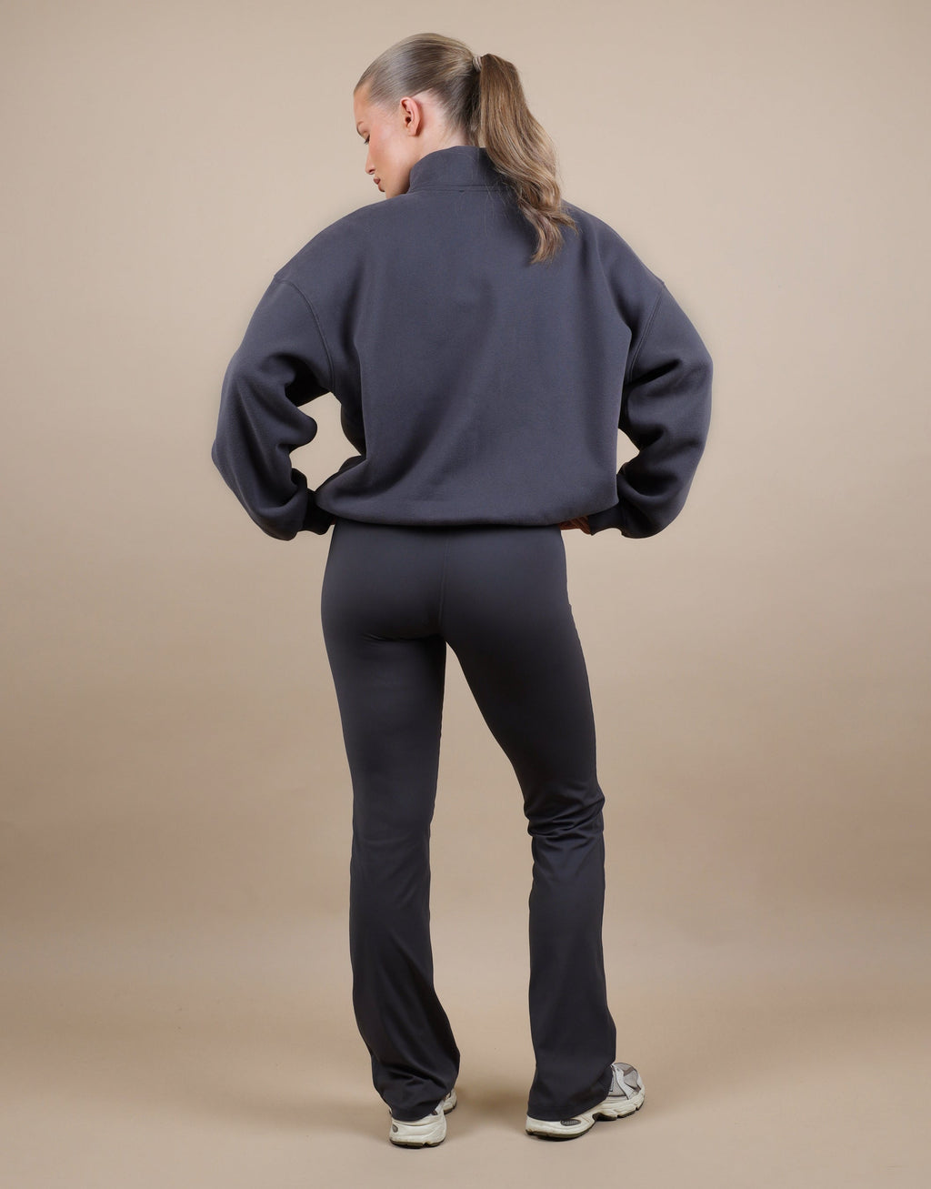 Bronte Simmi Studios Zip Through Funnel Neck Sweatshirt In Slate