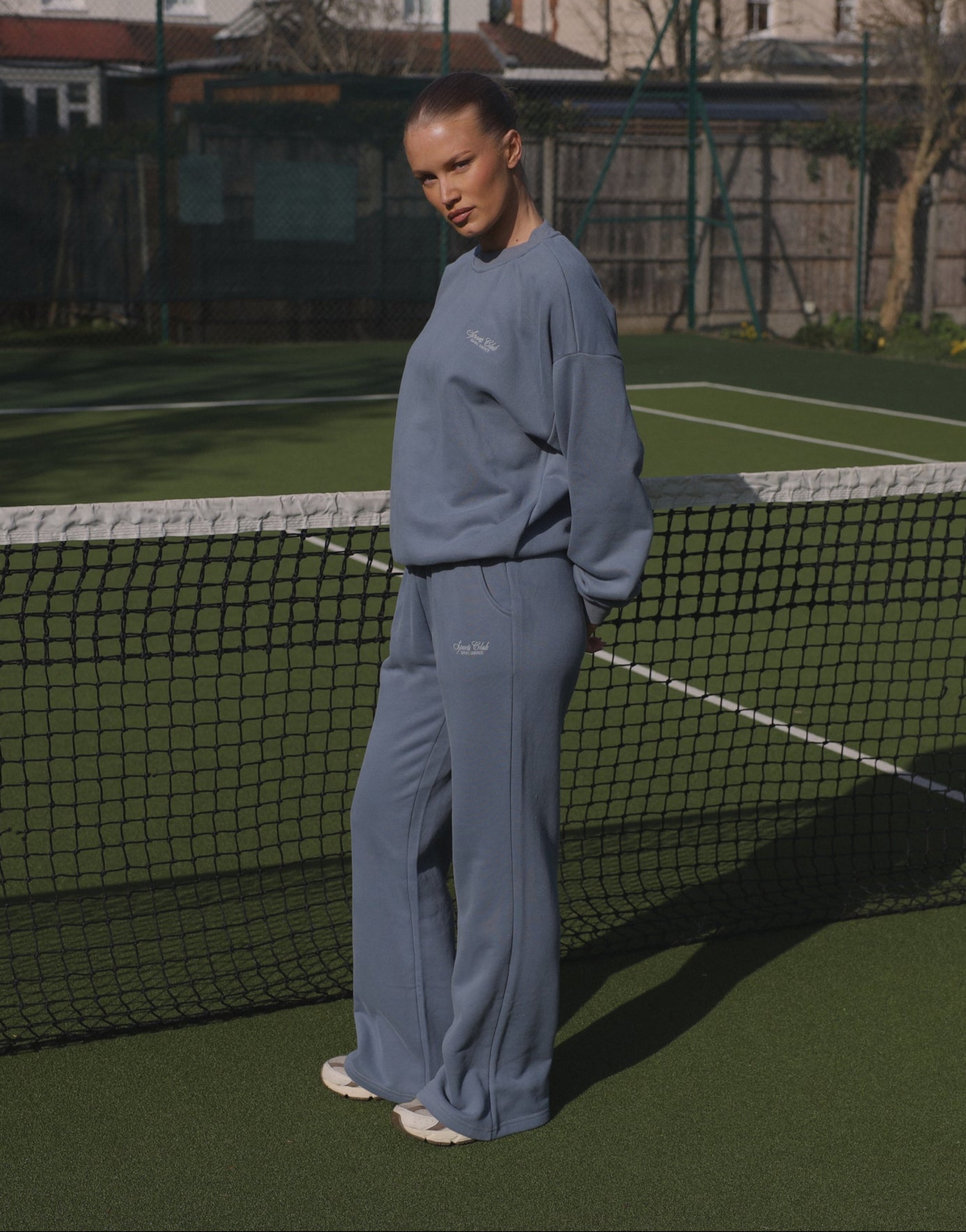 Sola Simmi Studios Embroidered Logo Joggers In Blue