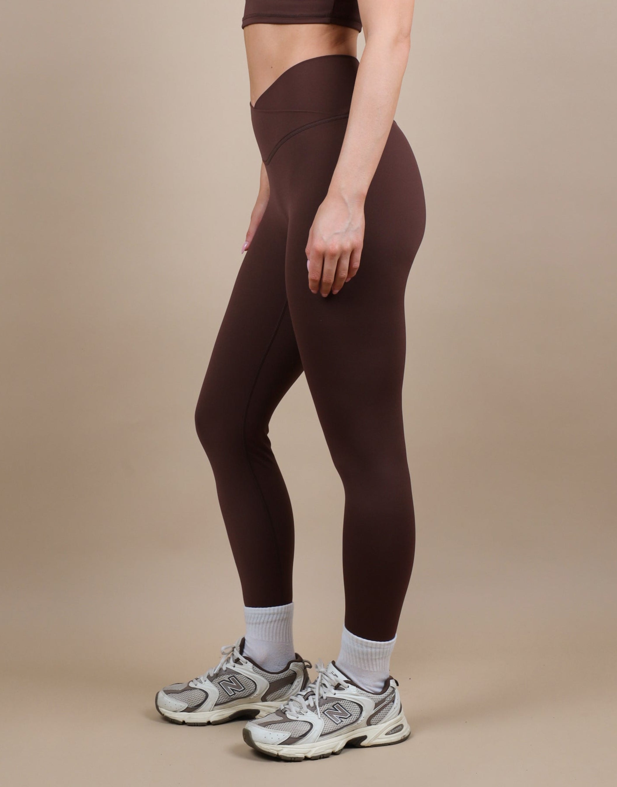 Teagan Square Neck Cropped Tank Top In Brown