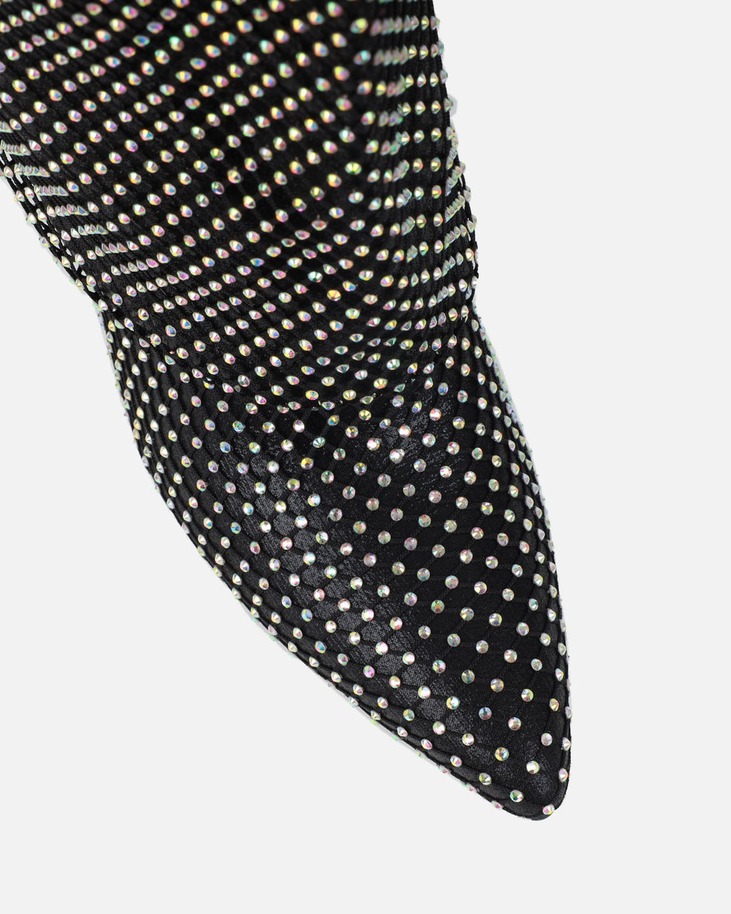 Carlisha Black Diamante Fold Over Stiletto Boots