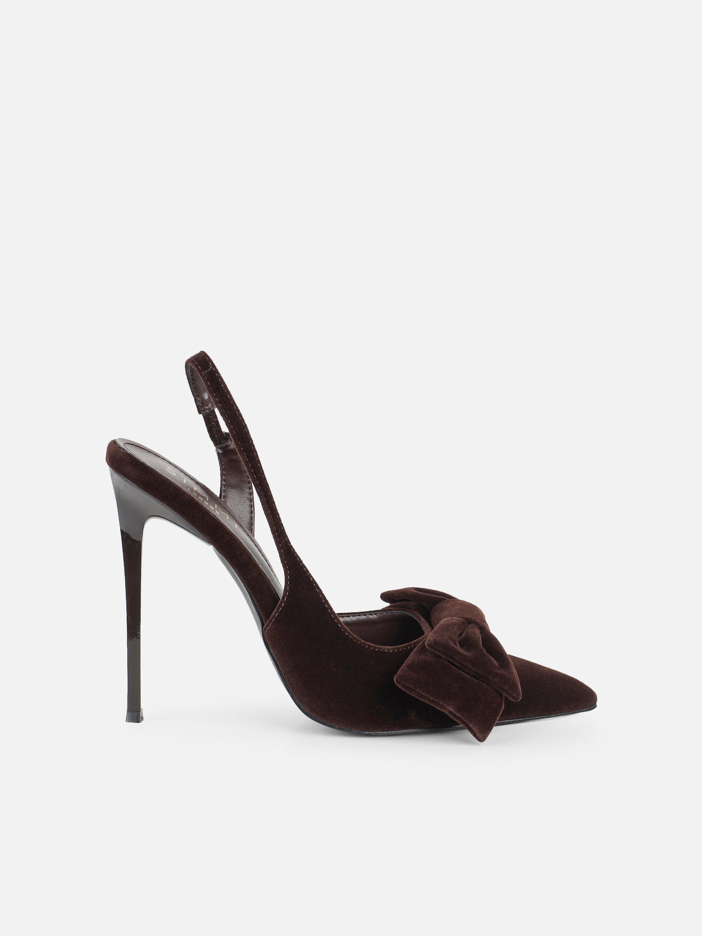 Toppaz Brown Velvet Bow Heeled Sandals