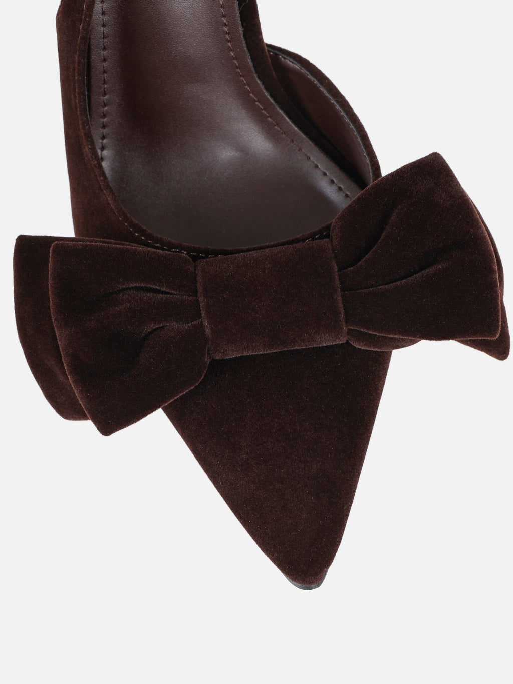 Toppaz Brown Velvet Bow Heeled Sandals