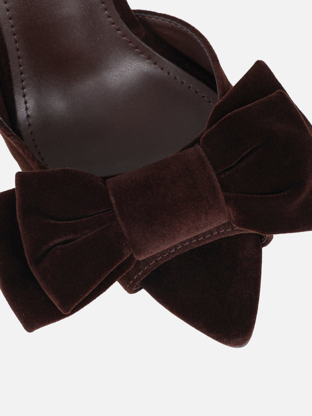 Torrez Brown Velvet Bow Detail Peep Toe Heeled Sandals