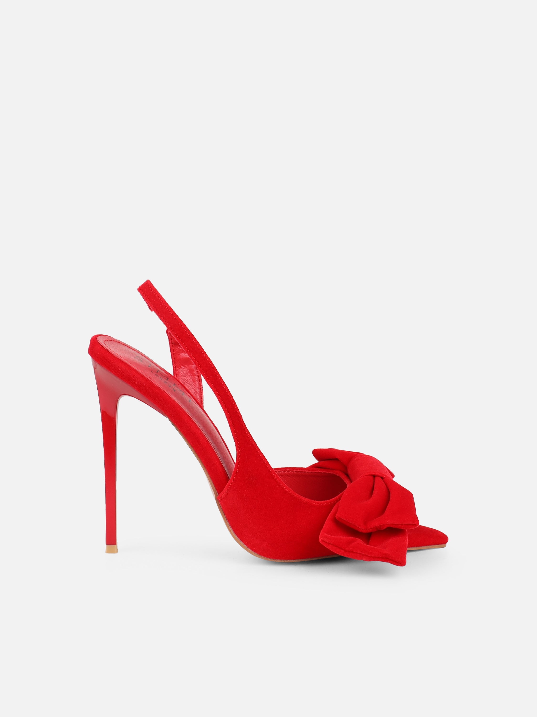 Torrez Red Velvet Bow Detail Peep Toe Heeled Sandals