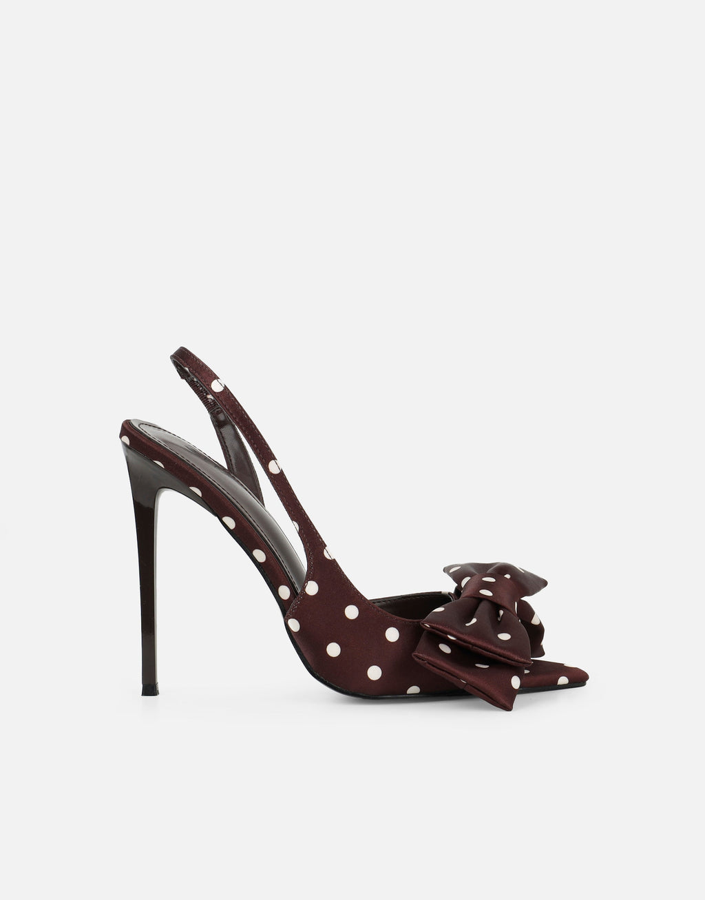 Torena Brown Satin Bow Detail Peep Toe Heeled Sandals