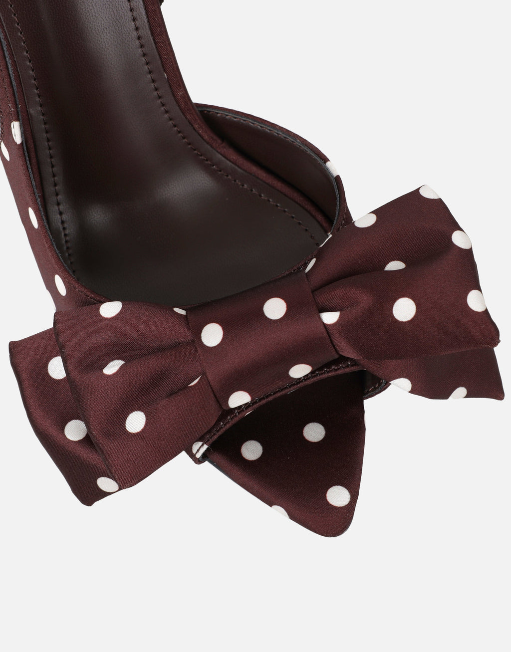 Torena Brown Satin Bow Detail Peep Toe Heeled Sandals