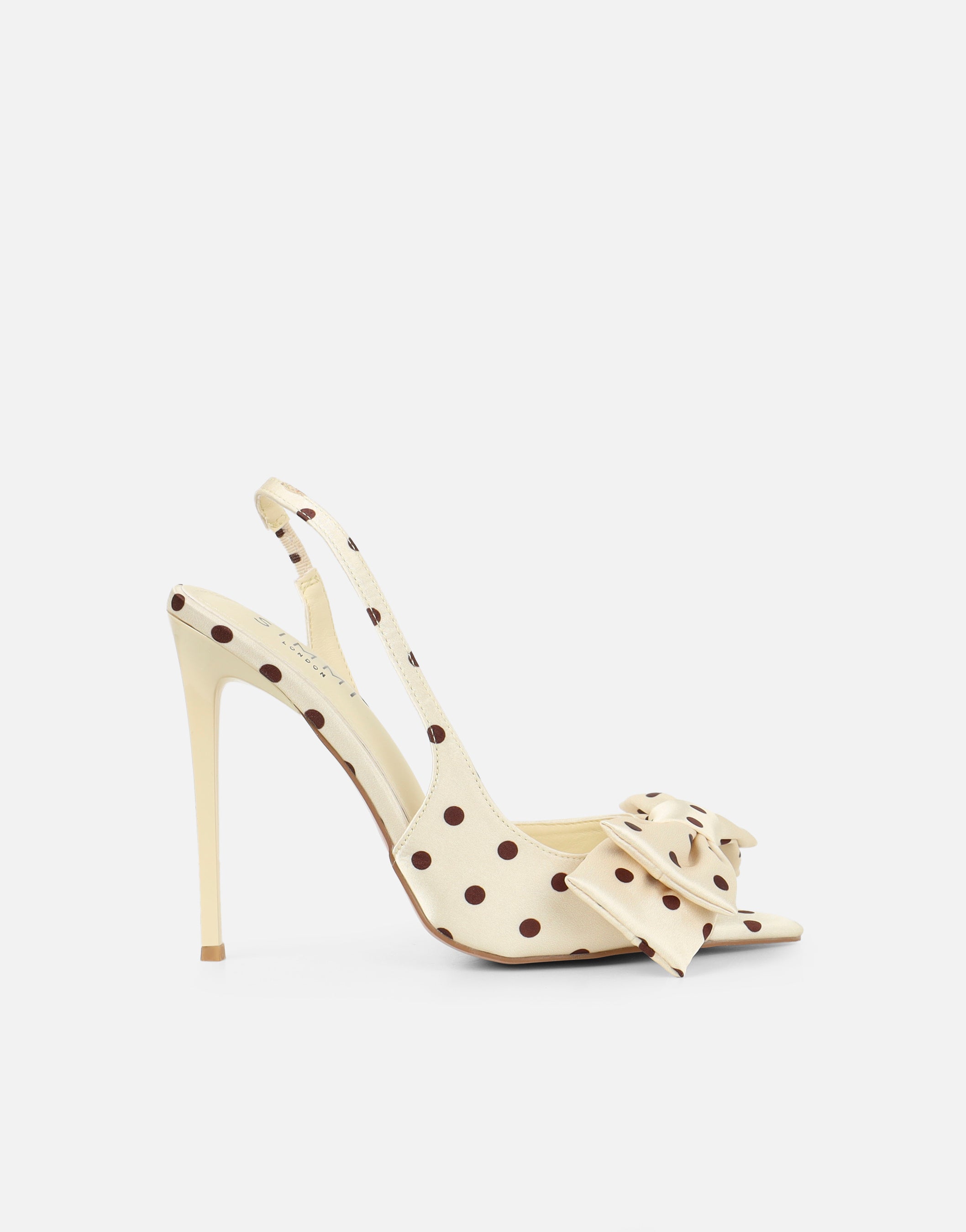 Torena Butter Cream Satin Bow Detail Peep Toe Heeled Sandals