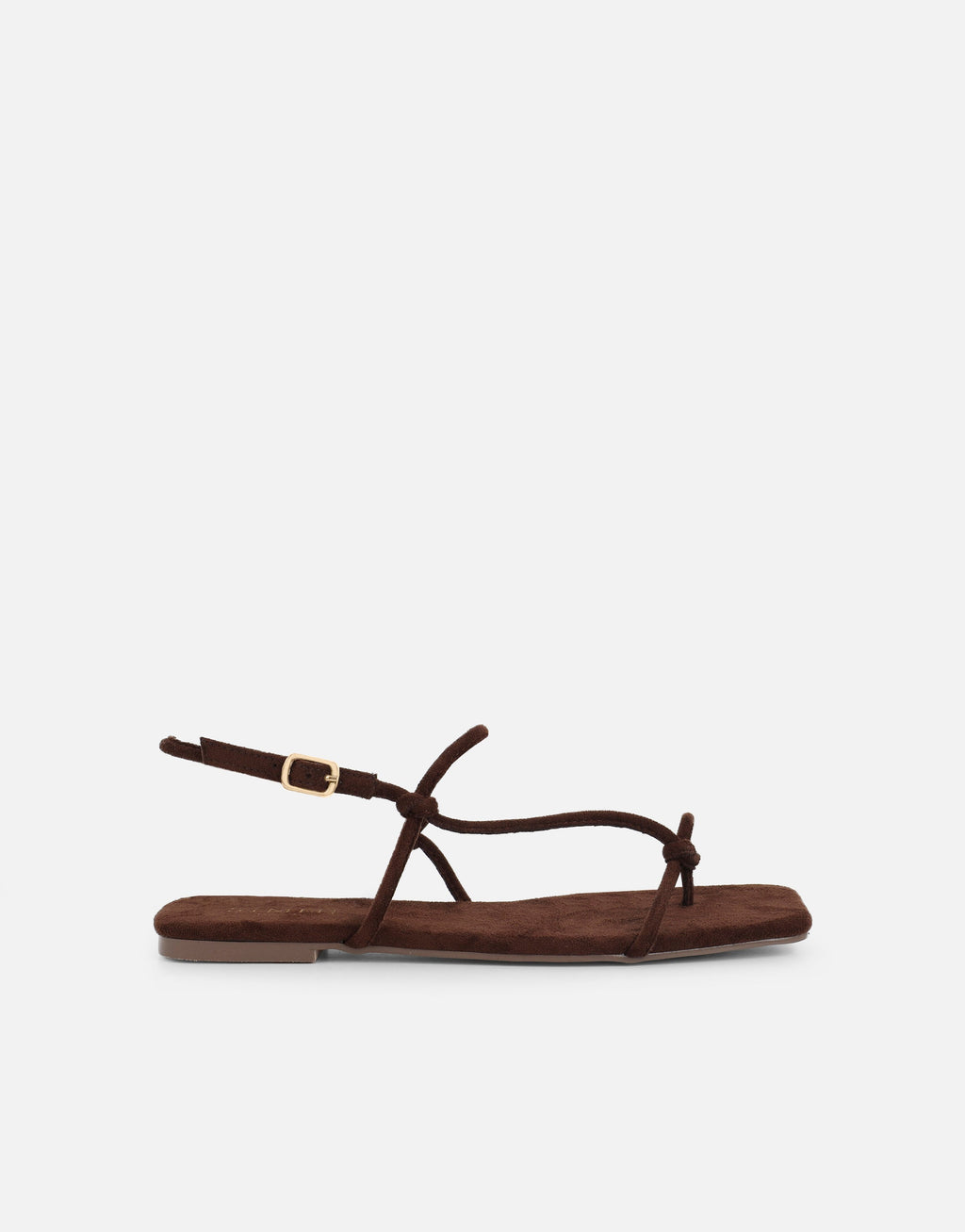Leana Brown Suede Strappy Flat Sandals