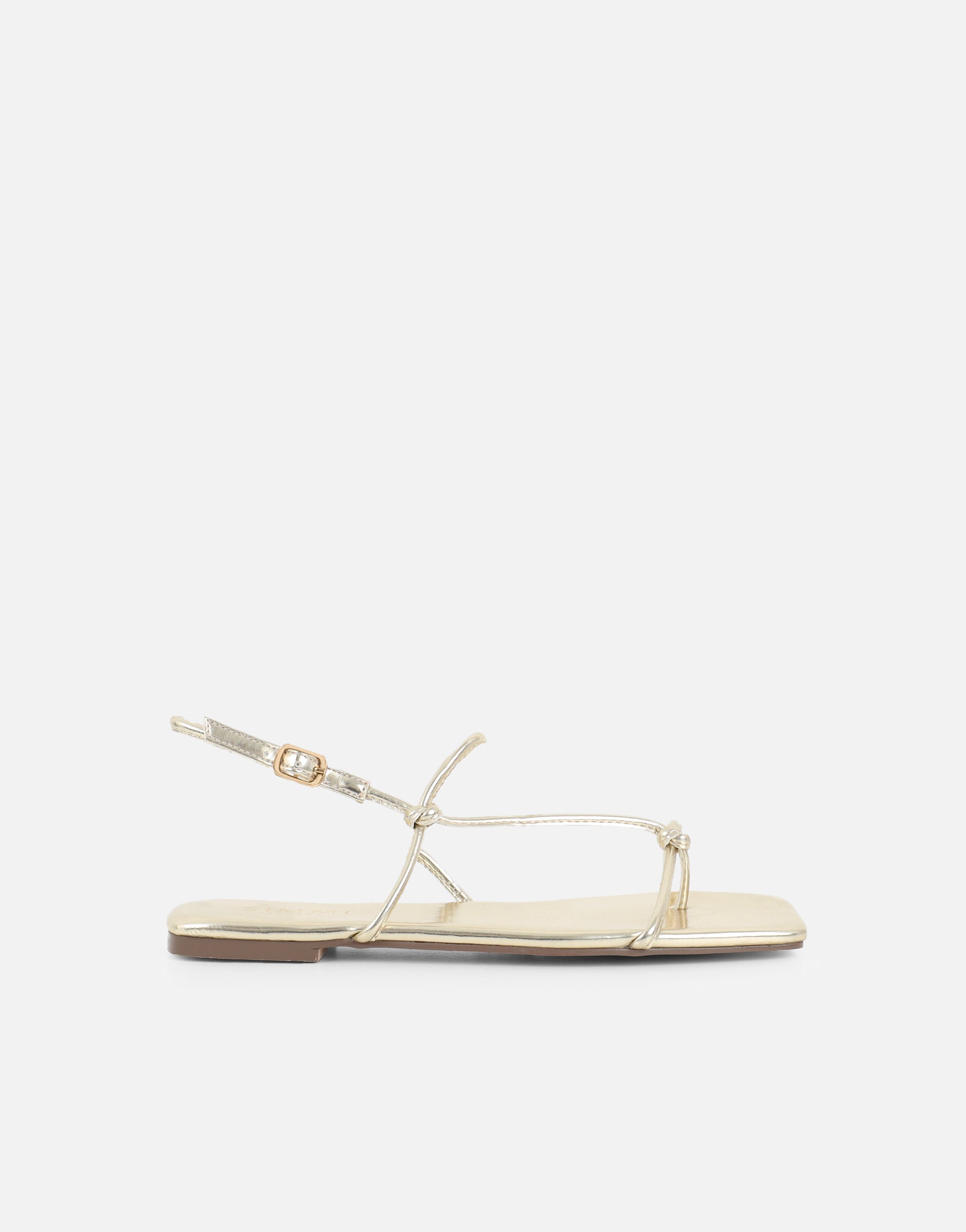 Leana Gold Metalic Strappy Flat Sandals