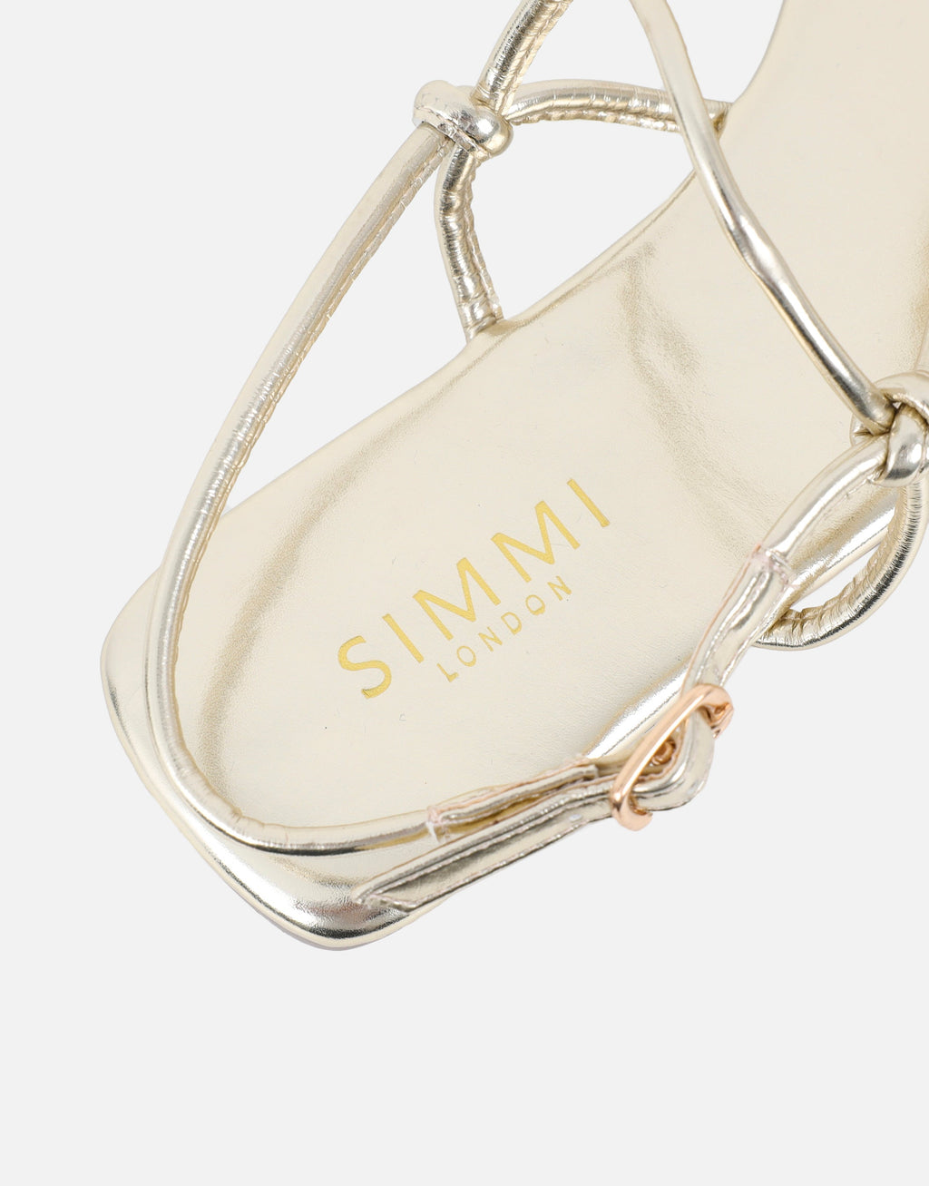 Leana Gold Metalic Strappy Flat Sandals