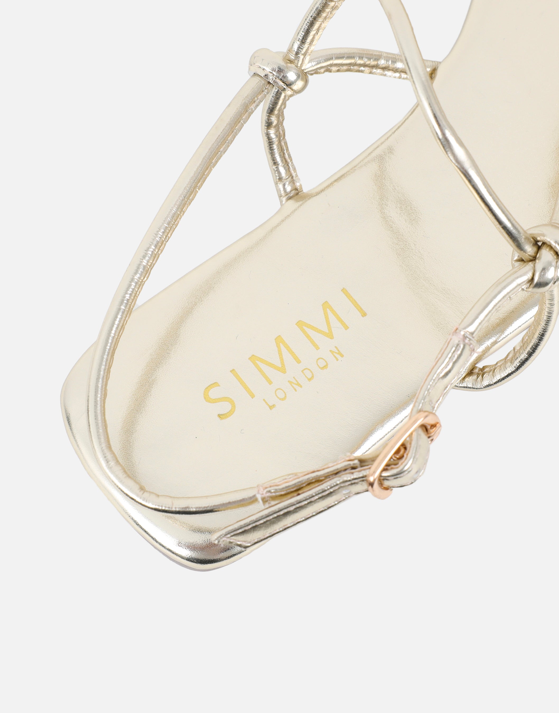 Leana Gold Metalic Strappy Flat Sandals