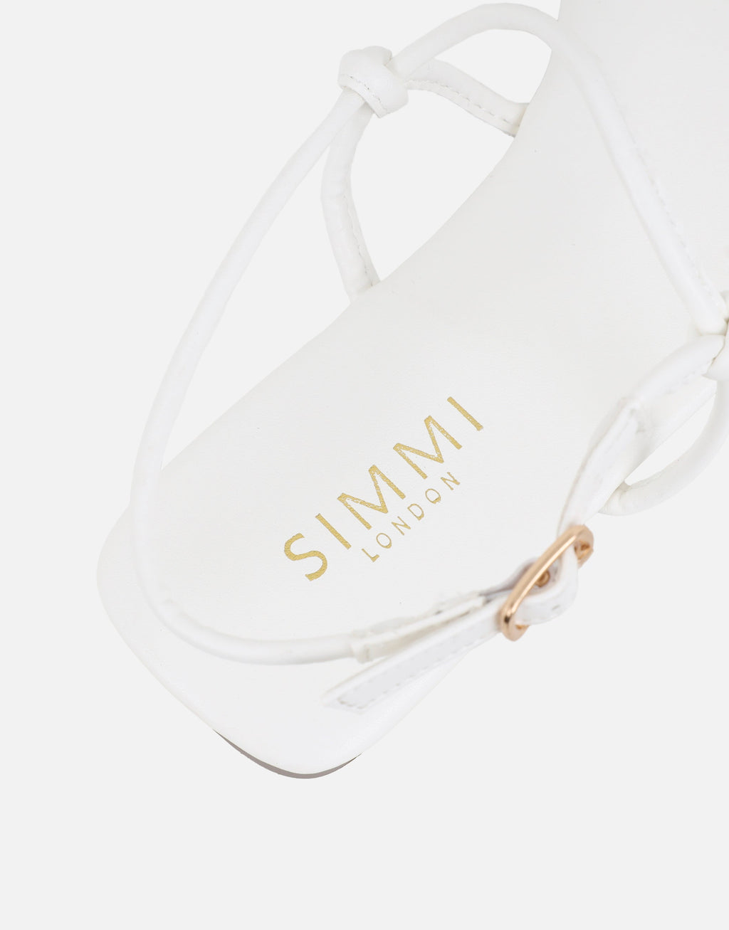 Leana White Strappy Flat Sandals