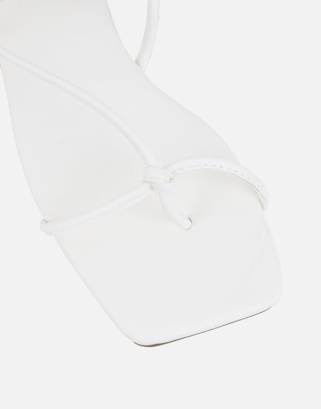 Leana White Strappy Flat Sandals