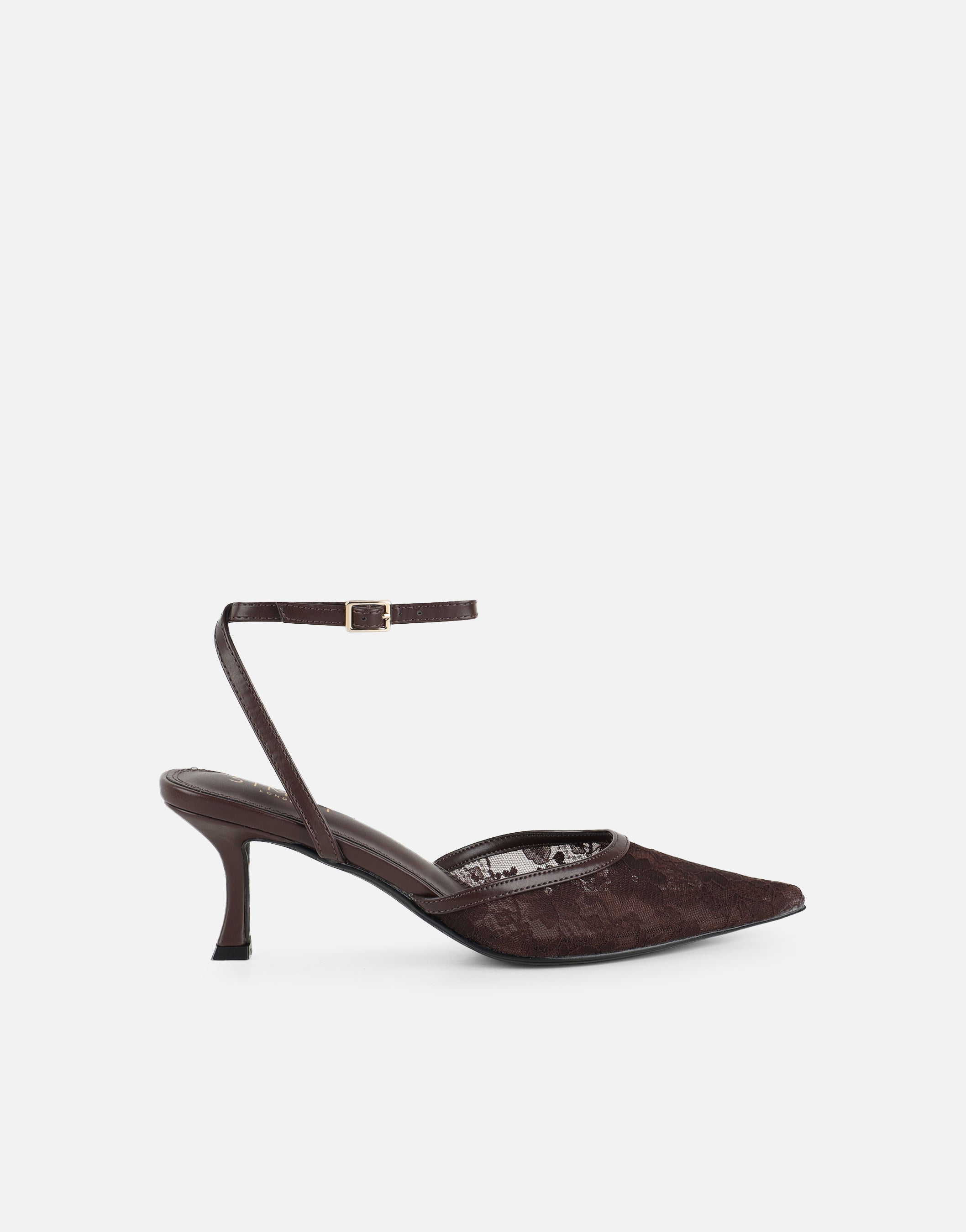 Amalfi Chocolate Lace Kitten Heels