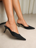 Keira Black Suede Mules