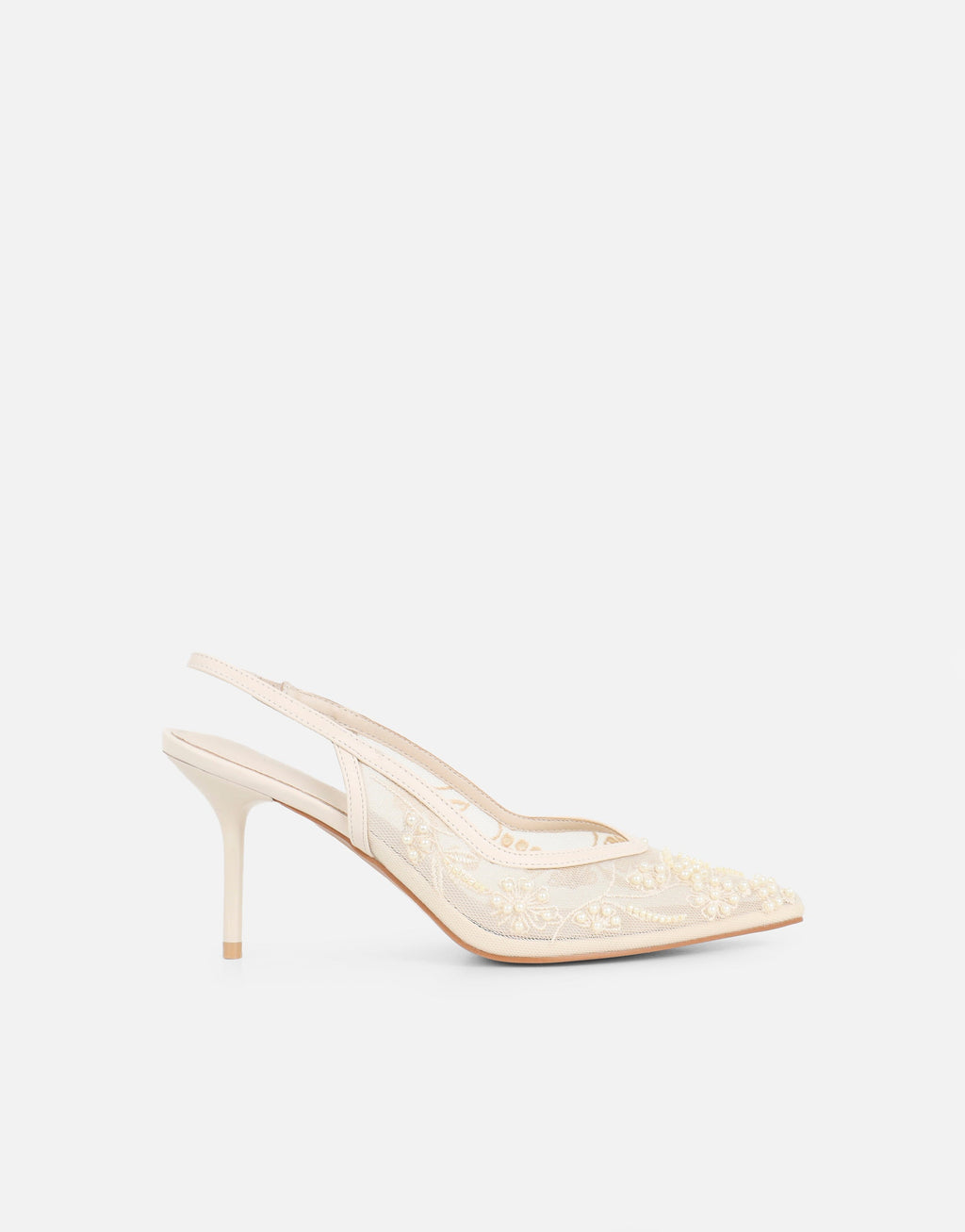 Alizia Stone Mesh Embellished Slingback Courts