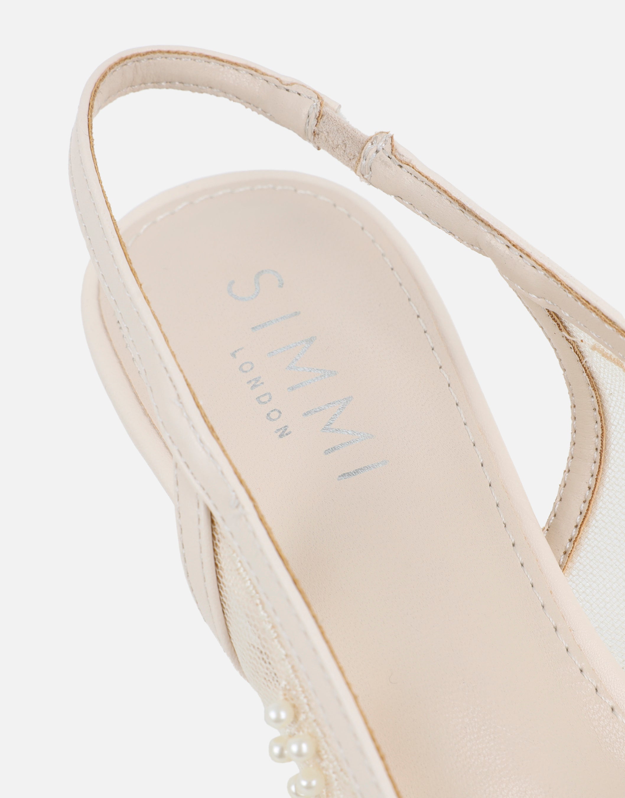 Alizia Stone Mesh Embellished Slingback Courts