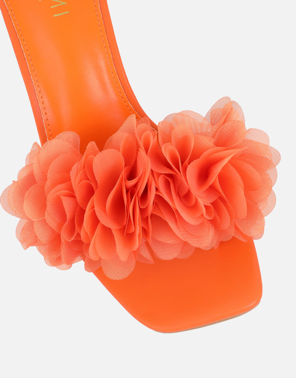Kaz Orange Petal Detail Mules