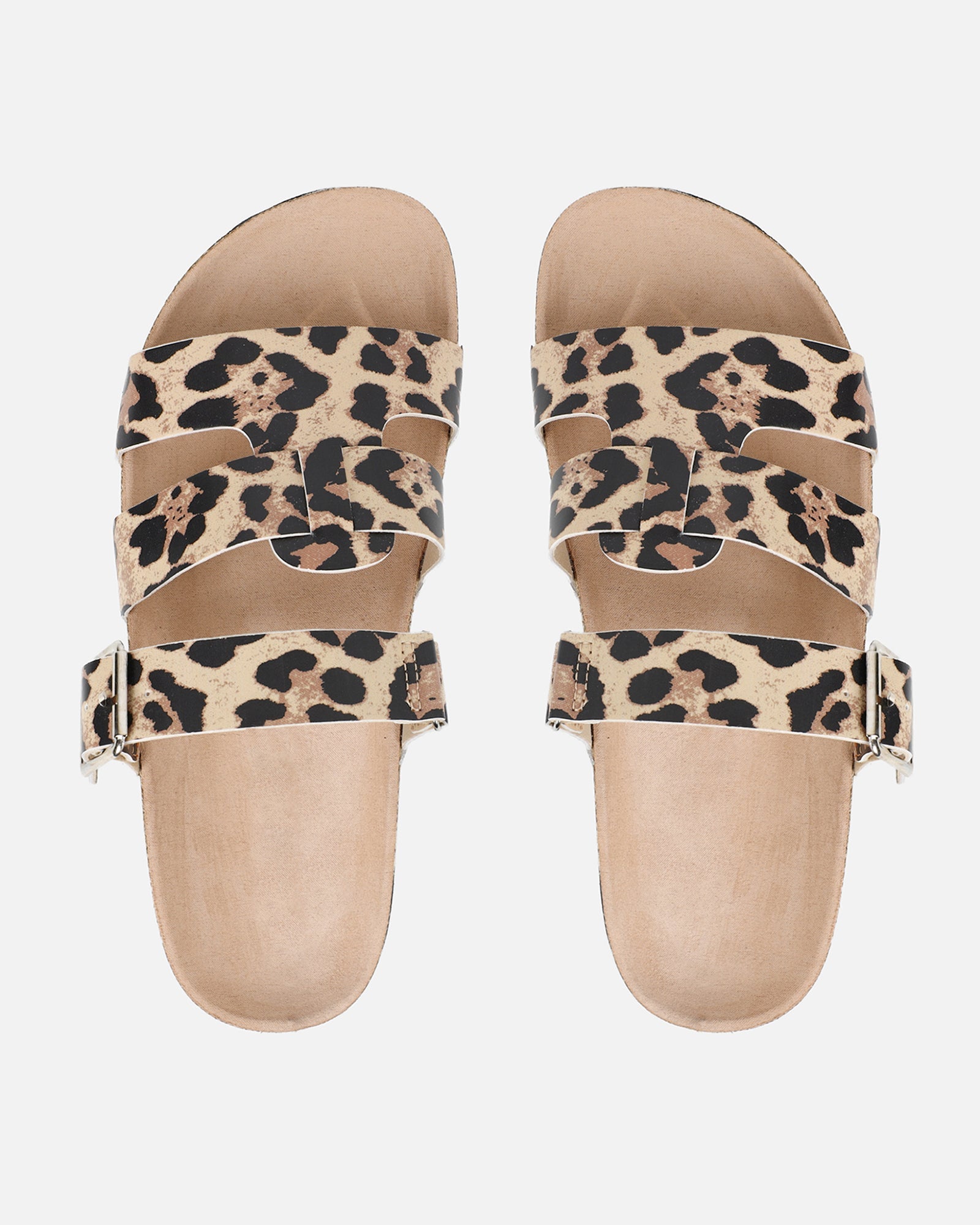Amia Leopard Slip on Footbed Slides