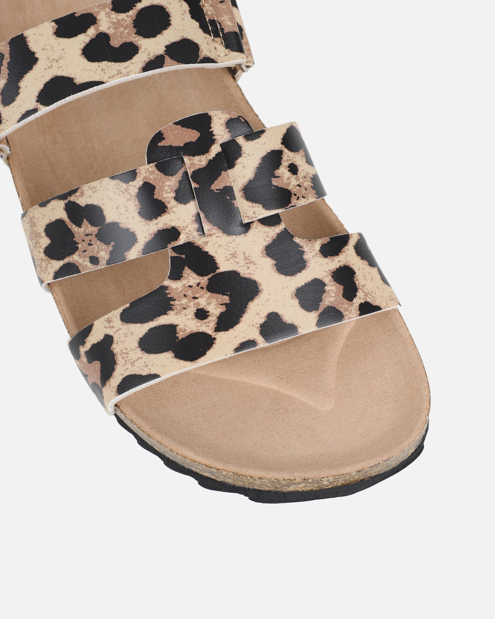 Amia Leopard Slip on Footbed Slides