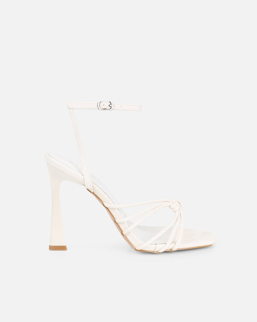 Riarra White Lizard Strappy Heeled Sandals