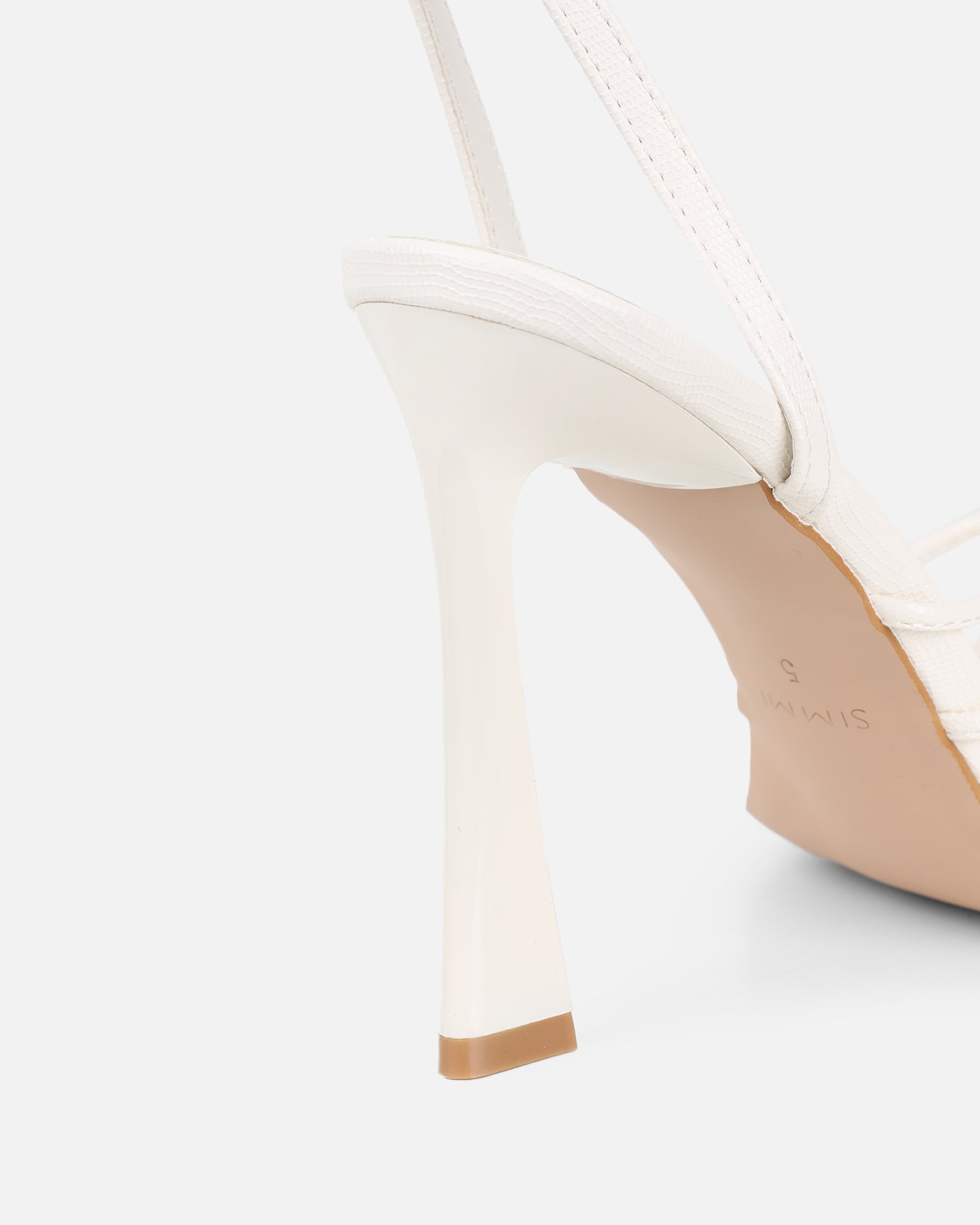 Riarra White Lizard Strappy Heeled Sandals