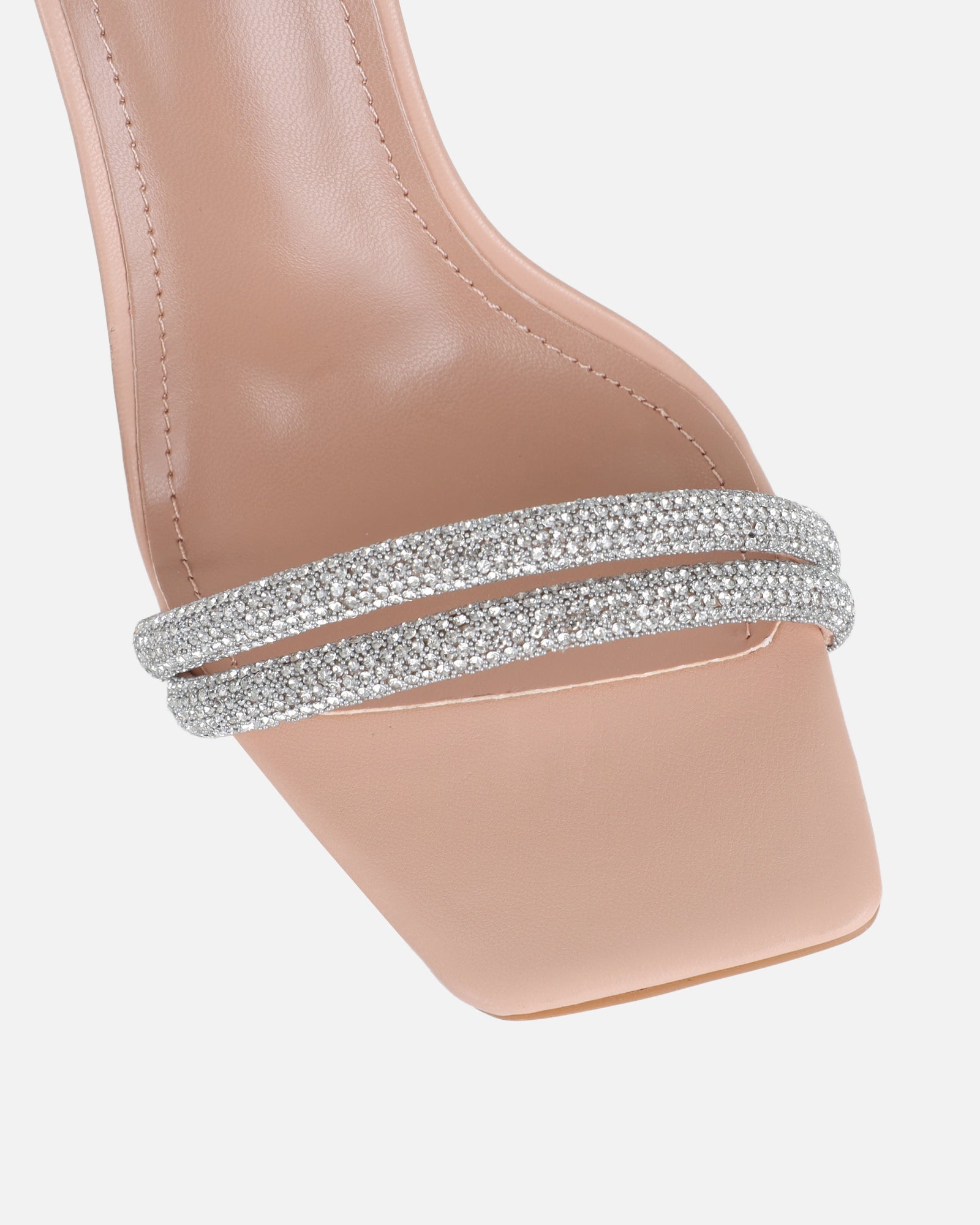 Pena Nude Diamante Heeled Sandals