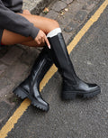 Brookes Black Knee High Chunky Boots