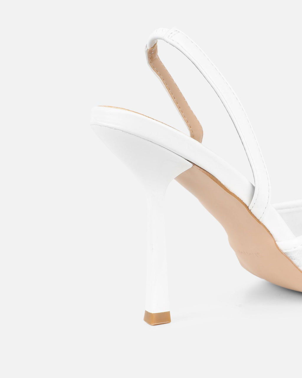 Bebee White Lace Bow Heeled Sandals