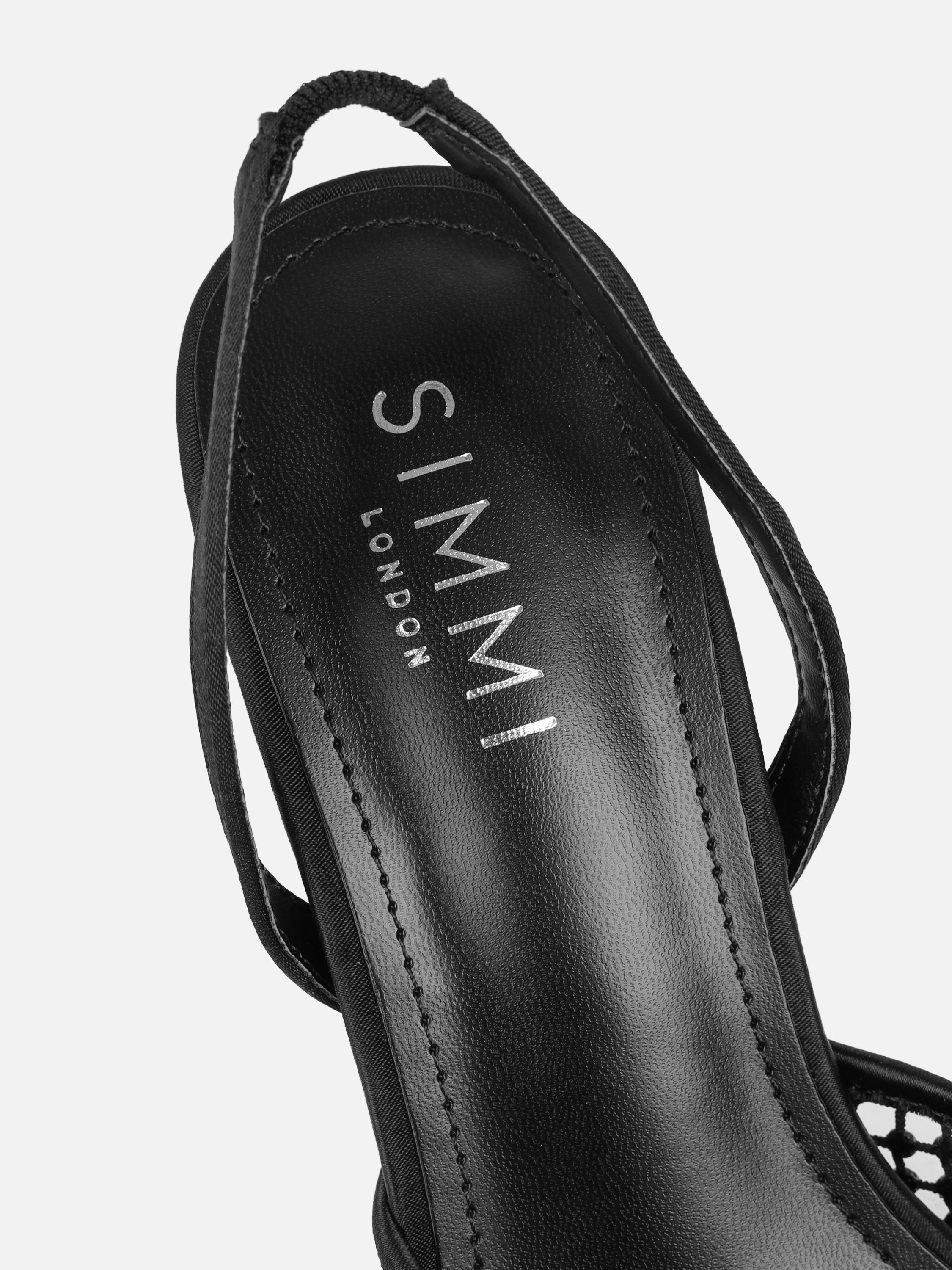 Starlight Black Diamante Mesh Heeled Sandals