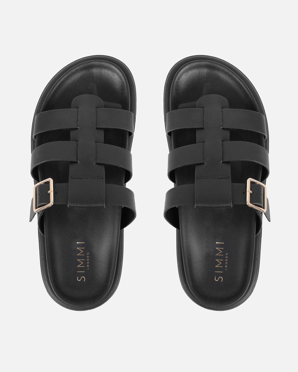 Berri Black Chunky Footbed Sliders