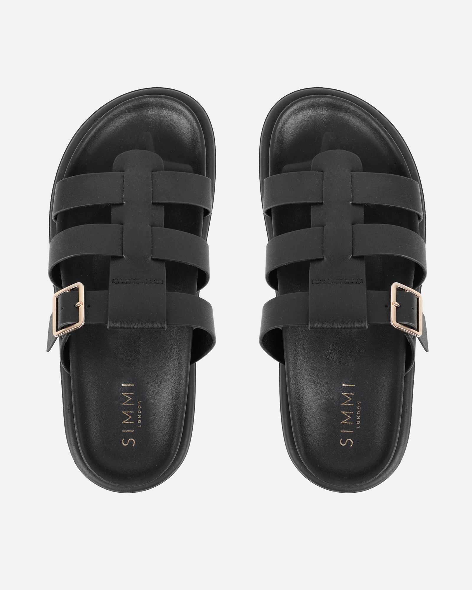Berri Black Chunky Footbed Sliders
